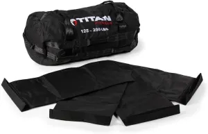 Titan Fitness 125-200 LB PRO Strongman Sandbags, Double Layer, 1050D Cordura, Black, Carry Home Gym Training