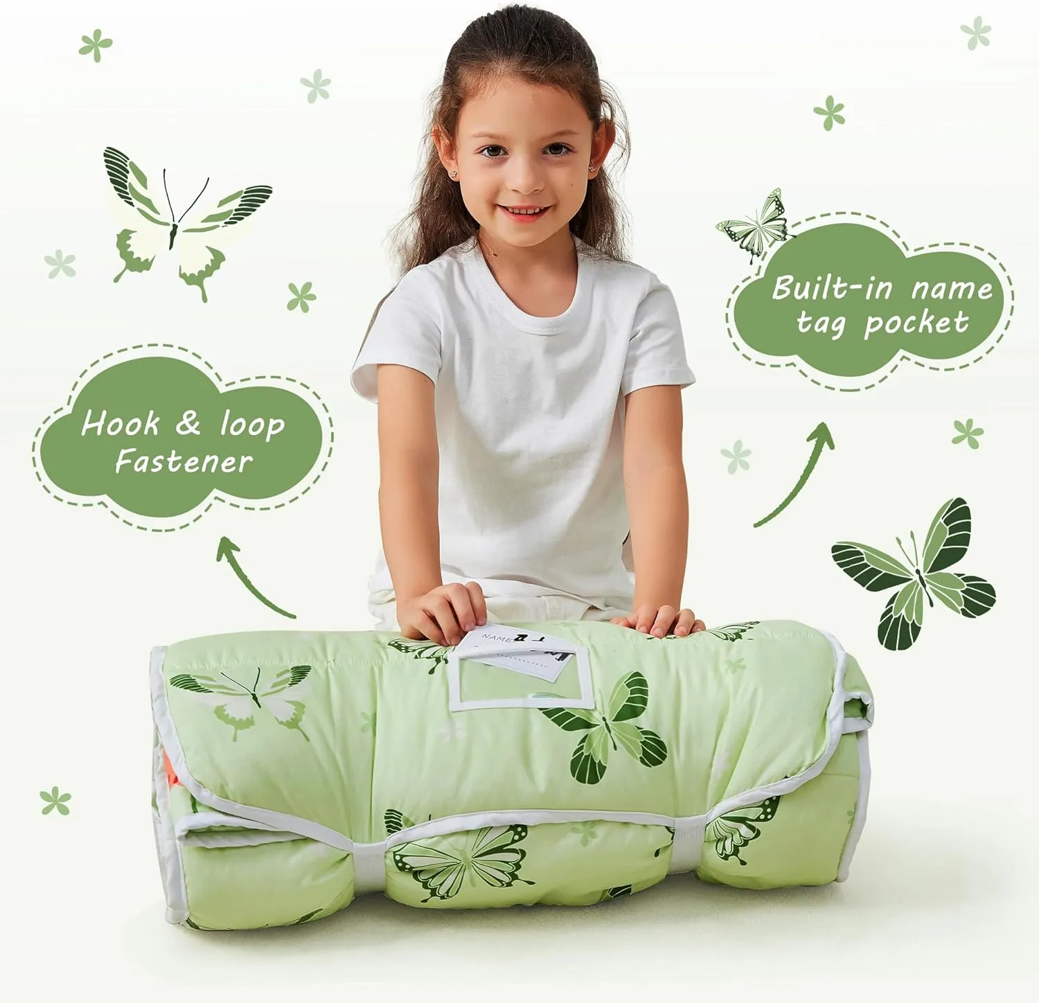 Toddler Nap Mat with Pillow and Blanket, Extra Large Rolled Napping Mats,Slumber Bags for Boys Girls,Kids Sleeping Bag for Daycare, Preschool Travel Camping