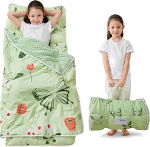Toddler Nap Mat with Pillow and Blanket, Extra Large Rolled Napping Mats,Slumber Bags for Boys Girls,Kids Sleeping Bag for Daycare, Preschool Travel Camping