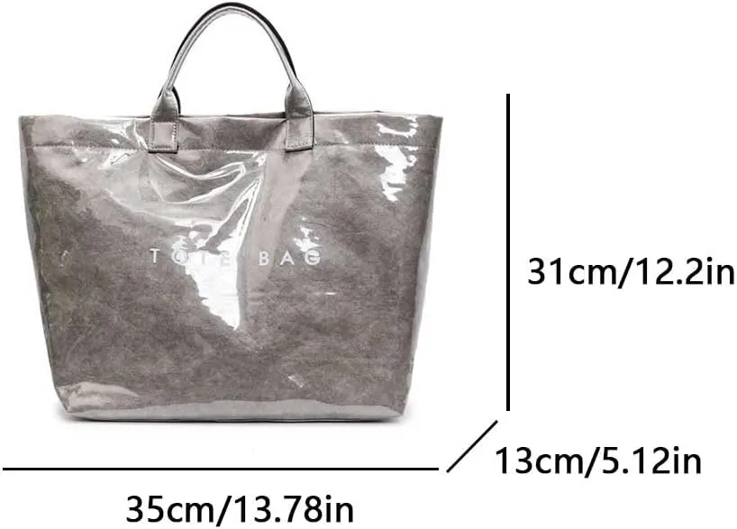 Tote Bag for Women, PVC Clear Hobo Handbag, Large Neverfull Shoulder Bag for Work Shopping