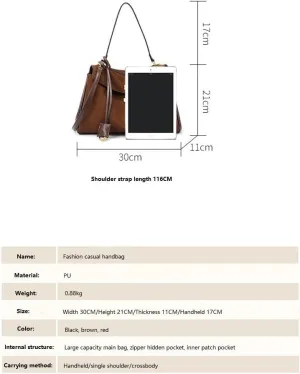Tote bags frosted leather purses large capacity niche lazy style fashionable commuter women's handbags
