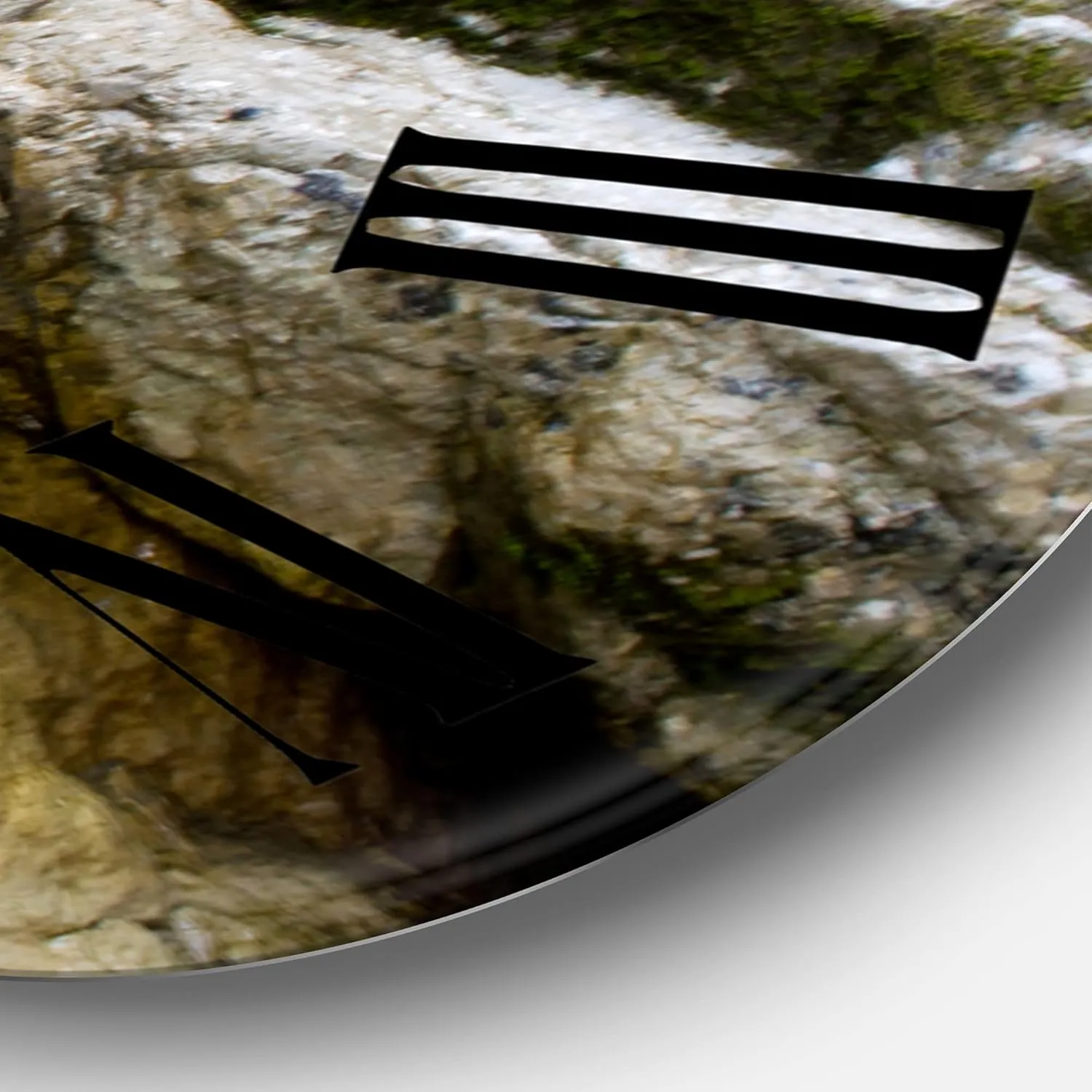 Traditional Wall Clock 'Waterfall in Alpine Canyon' Large Wall Clock for Bedroom Decor