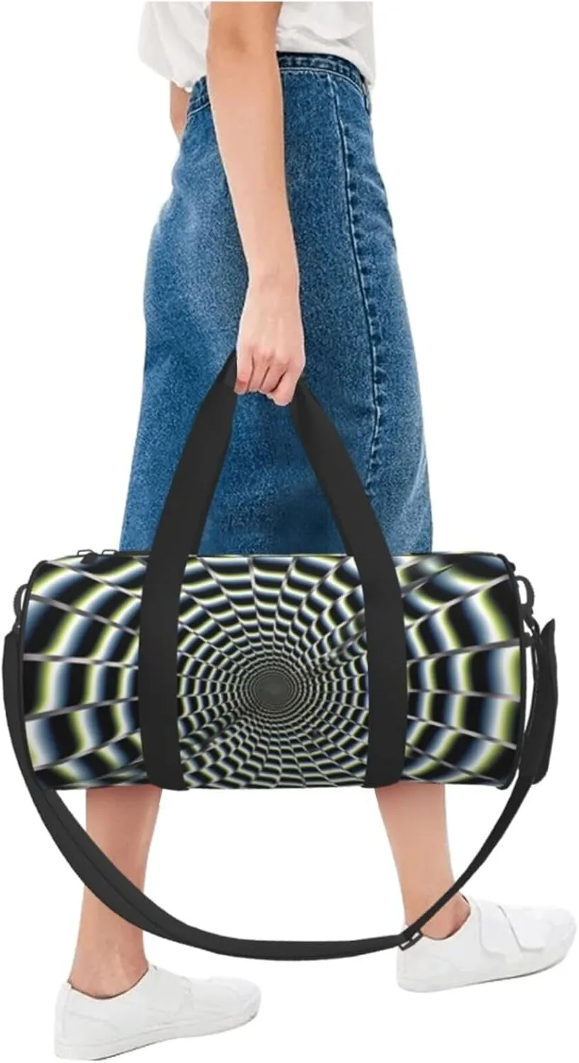 Travel Bag For Women,Spiral Optical Illusion Print Personal Item Duffle Bags,Weekend Travel Duffel Tote Bag,Travel Sport Gym Bag For Men,Airplane Travel Essentials For Flying