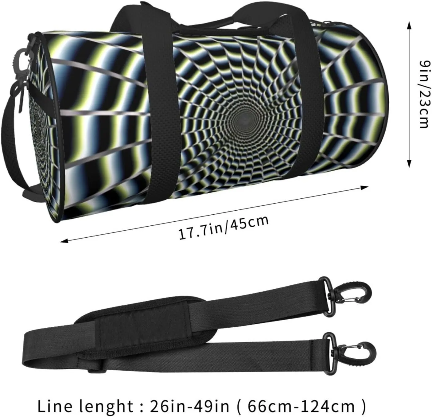 Travel Bag For Women,Spiral Optical Illusion Print Personal Item Duffle Bags,Weekend Travel Duffel Tote Bag,Travel Sport Gym Bag For Men,Airplane Travel Essentials For Flying