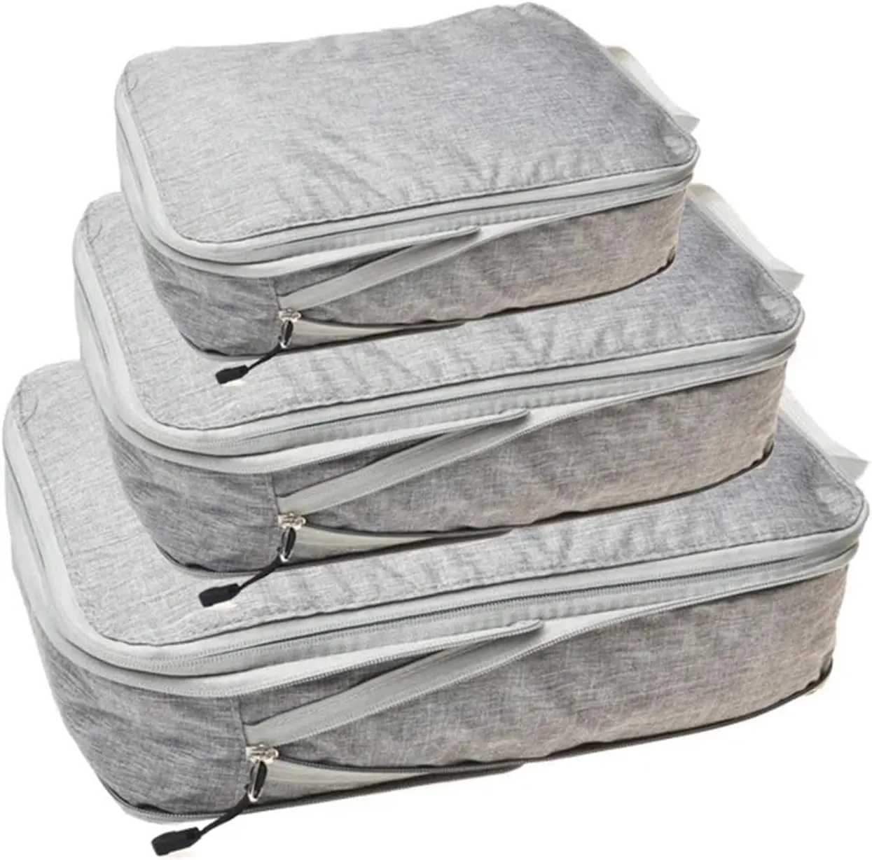 Travel Organizer Compressible Packing Box Nylon Portable Tote Bag Luggage Foldable Waterproof Suitcase Best travel must haves(Frosted grey,Small)