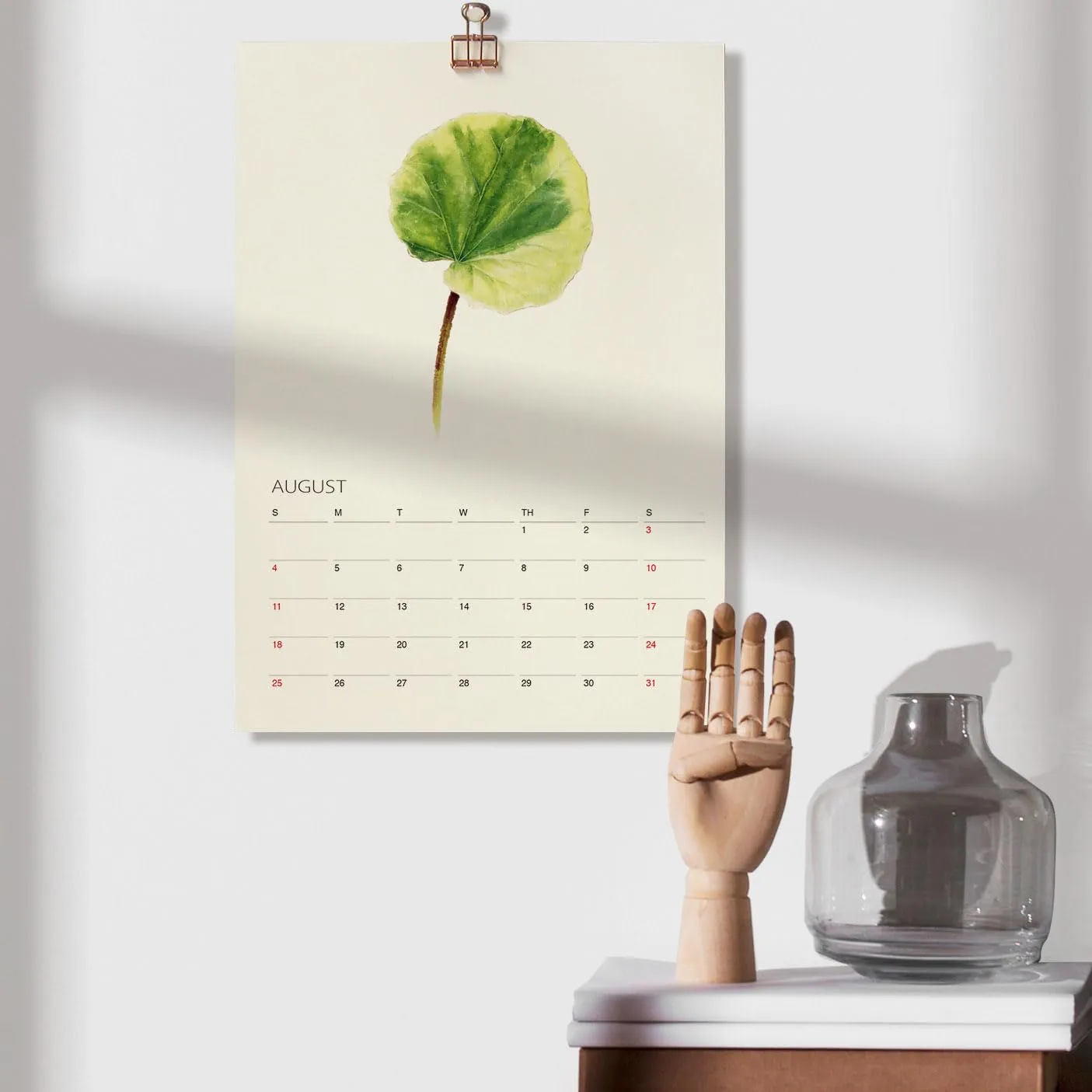 Tropical Plant Art - 2025 Botanical Watercolor Wall Calendar, Foliage Painting Planner, Christmas Gift for Plant Lover, A4 21 x 29.7 cm (2)