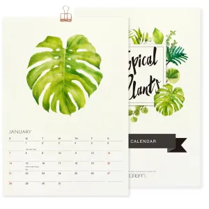 Tropical Plant Art - 2025 Botanical Watercolor Wall Calendar, Foliage Painting Planner, Christmas Gift for Plant Lover, A4 21 x 29.7 cm (2)