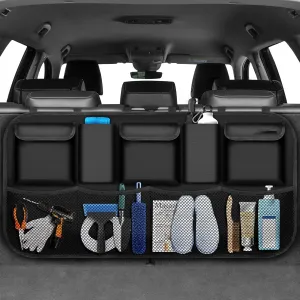 Trunk bag, trunk organizer car, car storage bag with 9 pockets, magic wand structure for SUV,B-Schwarz-108 X52 cm, normal