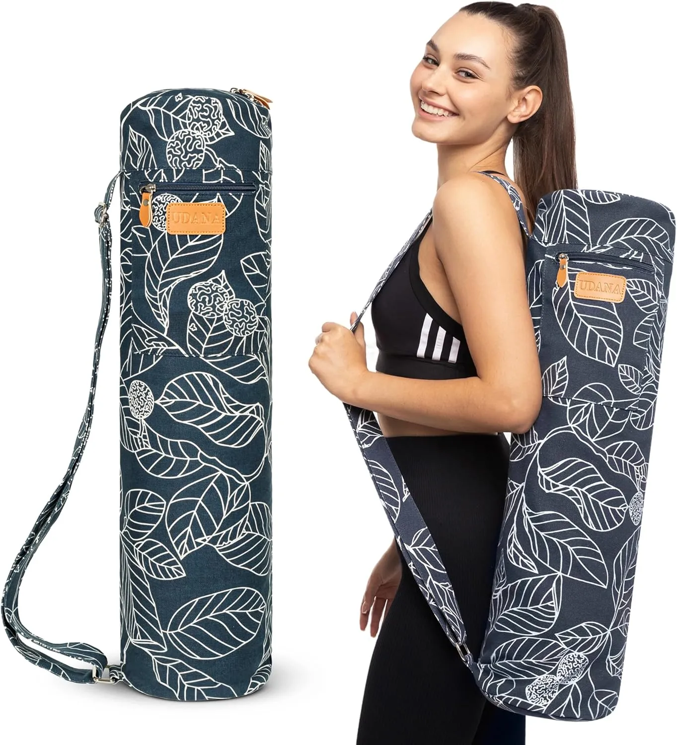 UDANA Yoga Mat Bag, Large – Fits Thick Mats, 3 Storage Pockets, Adjustable Strap