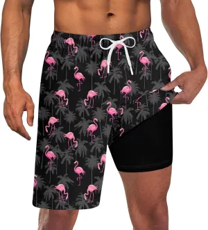 UNICOMIDEA Men Swim Trunks with Compression Liner 9 Inch Long Board Shorts