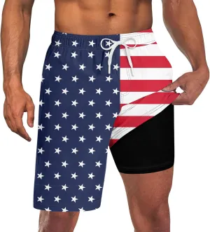 UNICOMIDEA Men Swim Trunks with Compression Liner 9 Inch Long Board Shorts