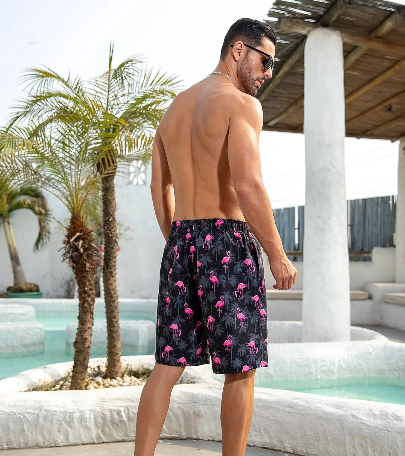 UNICOMIDEA Men Swim Trunks with Compression Liner 9 Inch Long Board Shorts