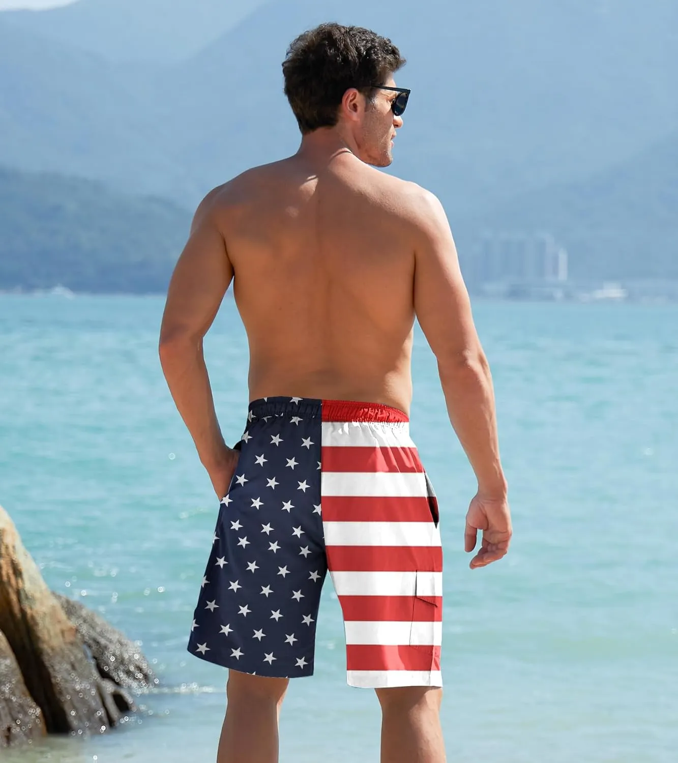 UNICOMIDEA Men Swim Trunks with Compression Liner 9 Inch Long Board Shorts