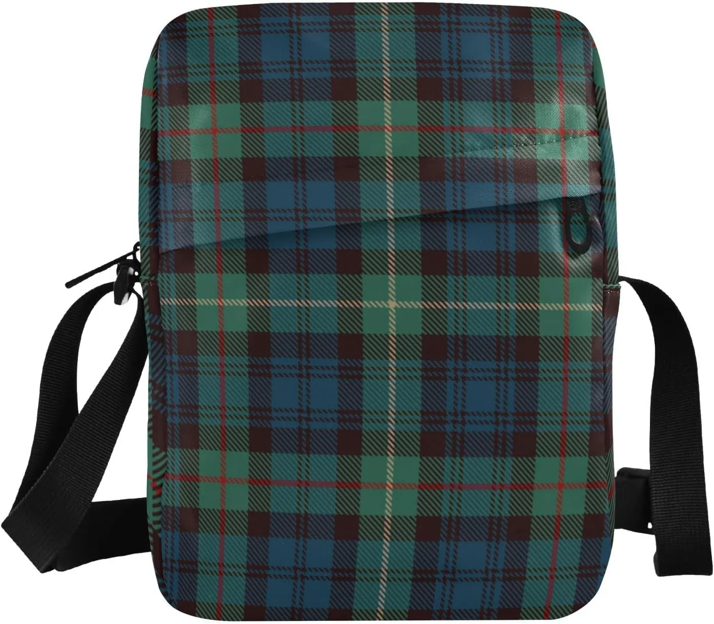Unisex Crossbody Bag, Flannel Patterns Red Black Durable Sling Side Shoulder bags for men women, One Size