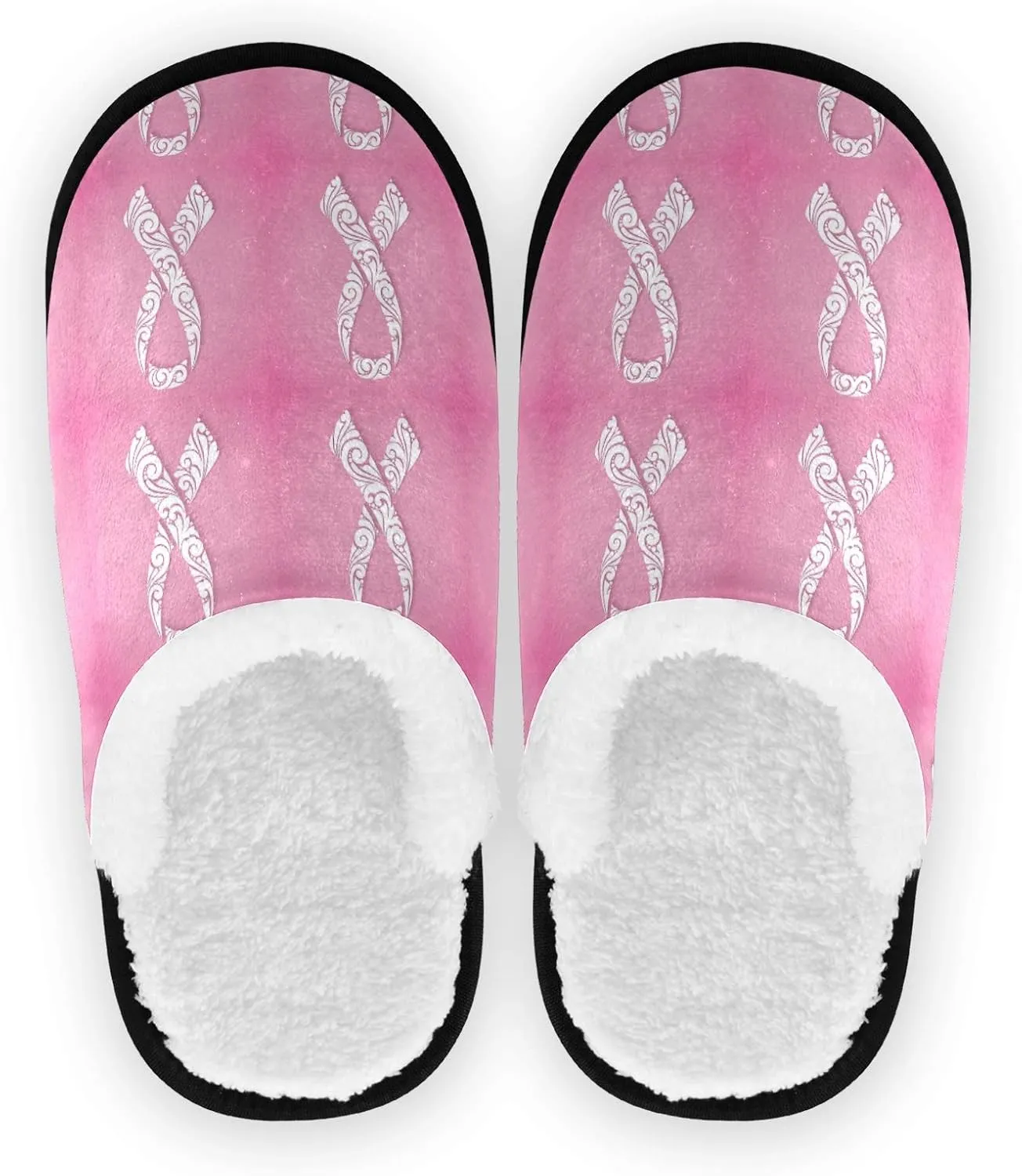 Unisex Slippers Fuzzy Feet Plush Cotton Slippers Anti-Slip Warm House Shoes M/L