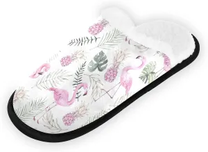 Unisex Slippers Fuzzy Feet Plush Slippers Anti-Slip Warm House Shoes M/L