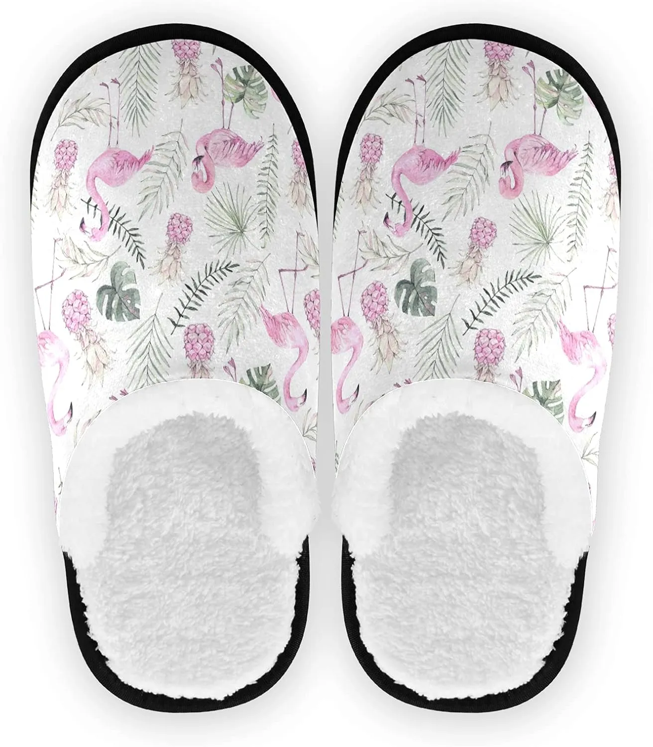 Unisex Slippers Fuzzy Feet Plush Slippers Anti-Slip Warm House Shoes M/L