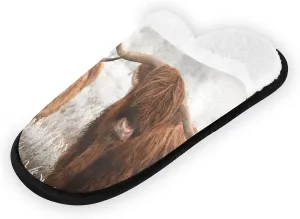 Unisex Slippers Fuzzy Feet Plush Slippers Anti-Slip Warm House Shoes M/L