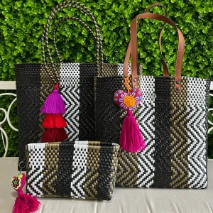 Upcycled Handwoven Handbags - Espresso BUNDLE