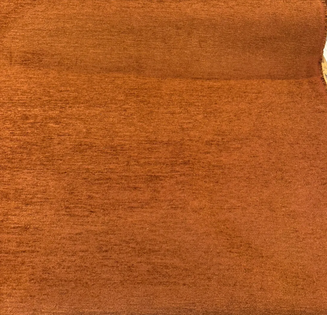 Upholstery Cuddle Tawny Rust Soft Chenille Fabric By The Yard