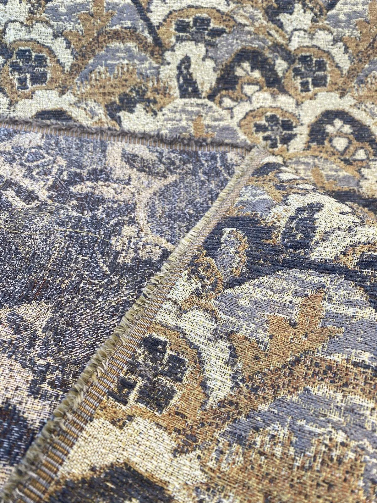 Upholstery Landscape Stark Pecan Graystone Chenille Tapestry Fabric By The Yard