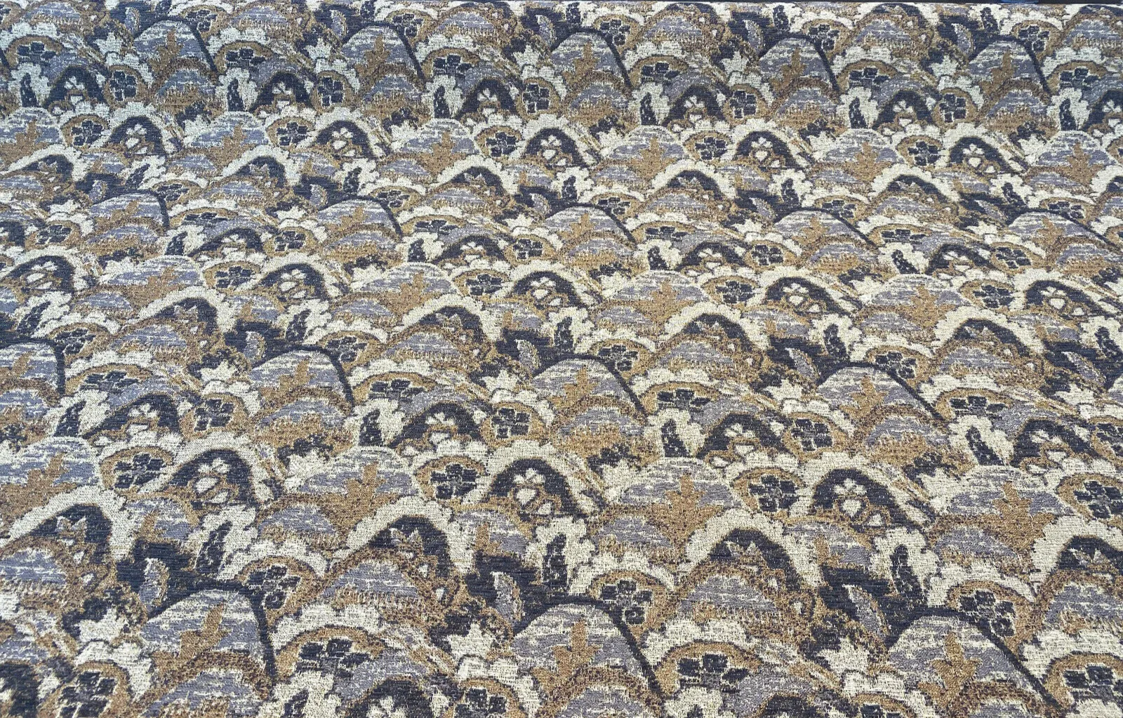Upholstery Landscape Stark Pecan Graystone Chenille Tapestry Fabric By The Yard
