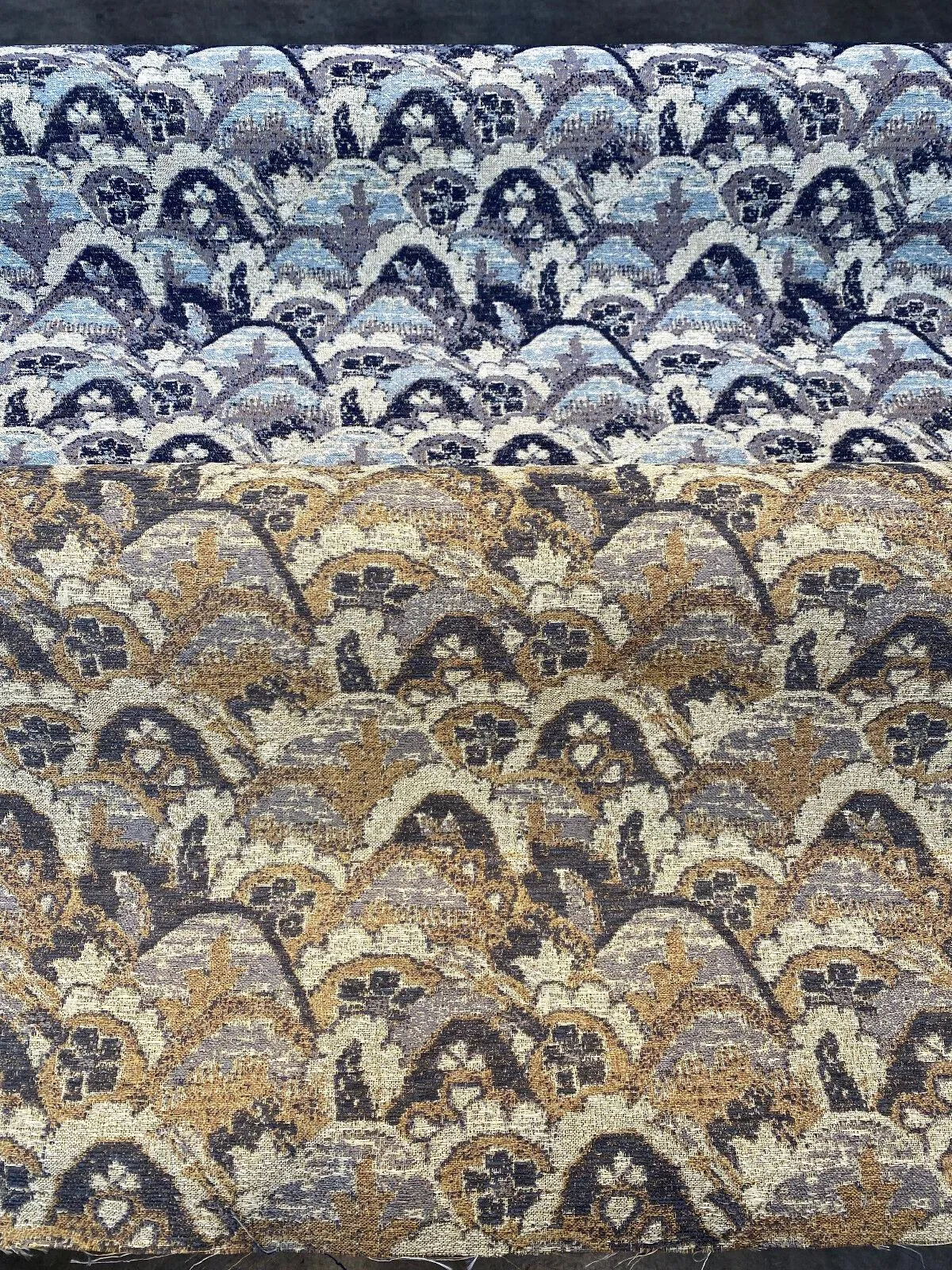 Upholstery Landscape Stark Pecan Graystone Chenille Tapestry Fabric By The Yard