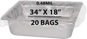 Value Plus Poly Pan Liner, 0.48Mil 34" X 18" & 20 Bags | PTL Material, Use for Food Protection and Containment | Quality Control Liner