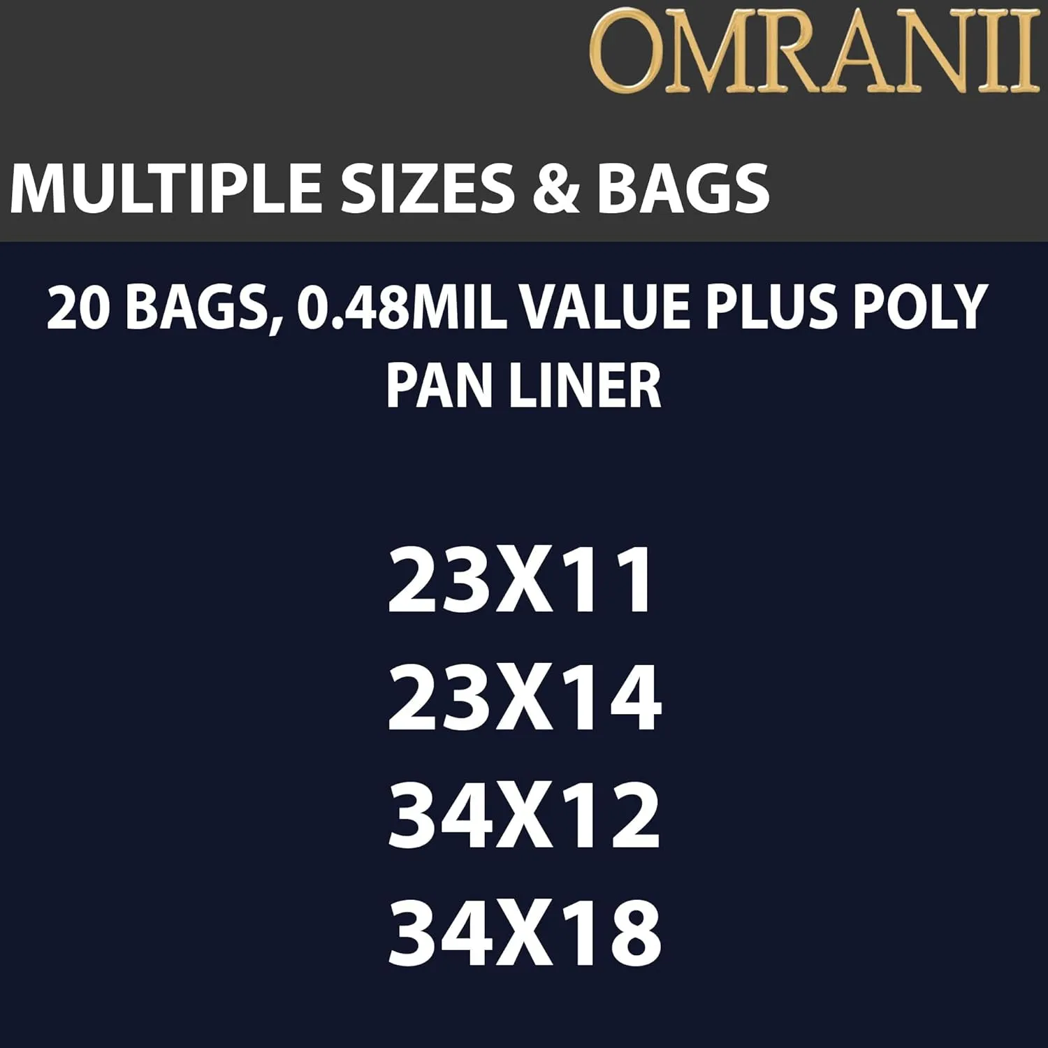 Value Plus Poly Pan Liner, 0.48Mil 34" X 18" & 20 Bags | PTL Material, Use for Food Protection and Containment | Quality Control Liner