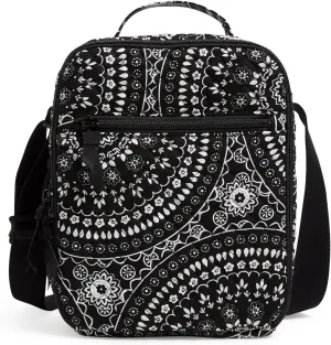 Vera Bradley Women's Cotton Deluxe Lunch Bunch Lunch Bag, Black Bandana Medallion, One Size