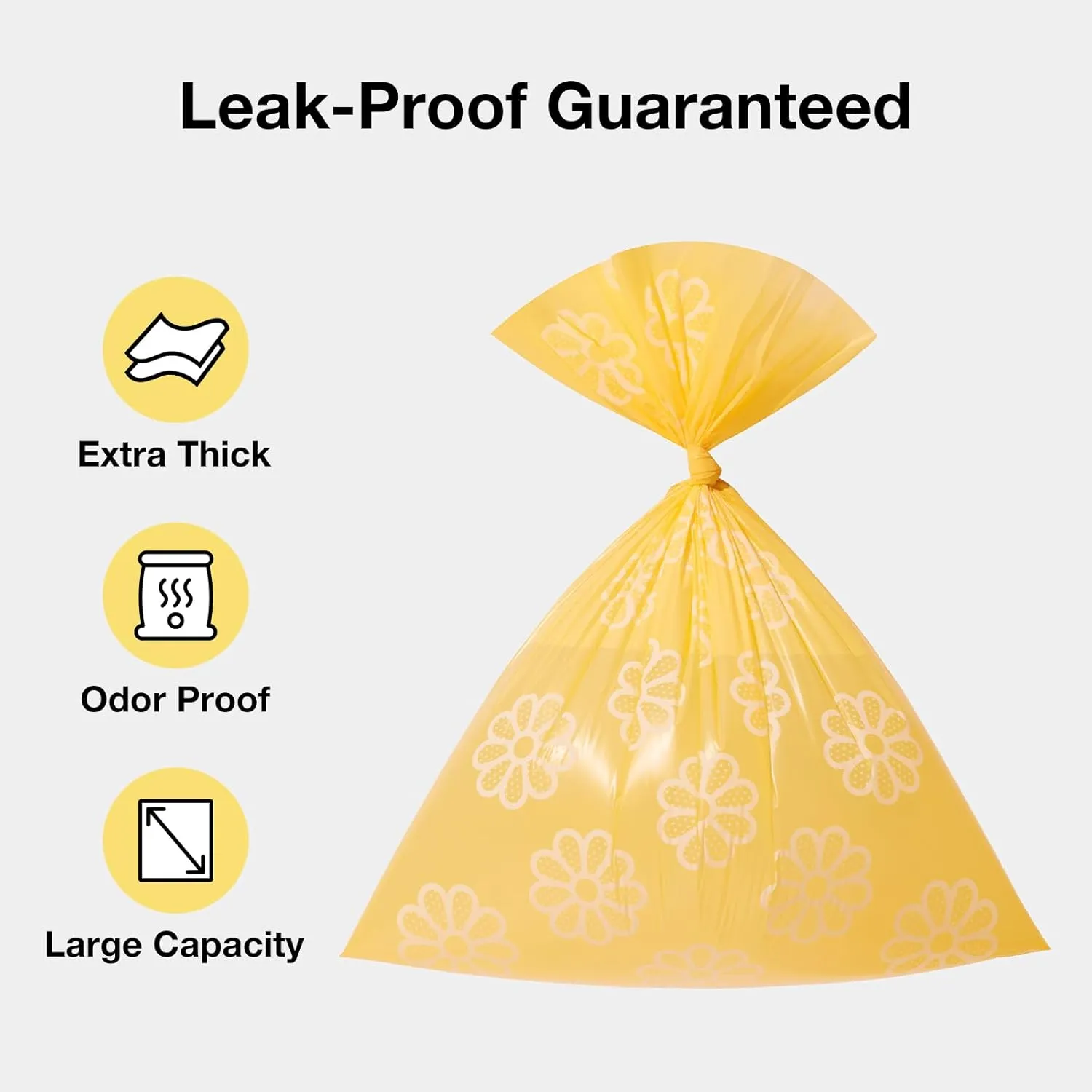 VETRESKA Dog Poop Bag Rolls Daisy Scented Leak-proof Pet Waste Bags Thick and Large Trash Bags for Dog Walking 20 Refill Rolls 300 Bags