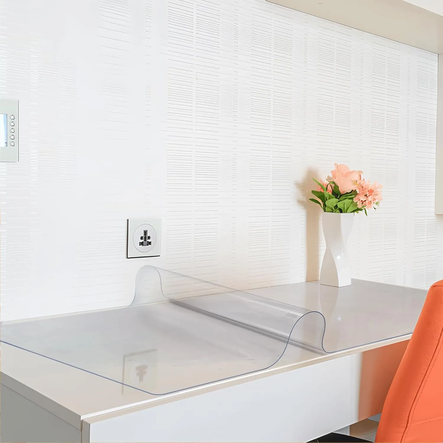 Vicwe 42 x 72 Inch Clear Table Cover Protector,1.5mm Thick Clear Table Protector, Rectangle Waterproof Plastic Table Cover, Scratch Proof and Easy Cleaning for Dining Room Table