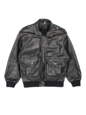 Vintage Leather Aviator Bomber Jacket
