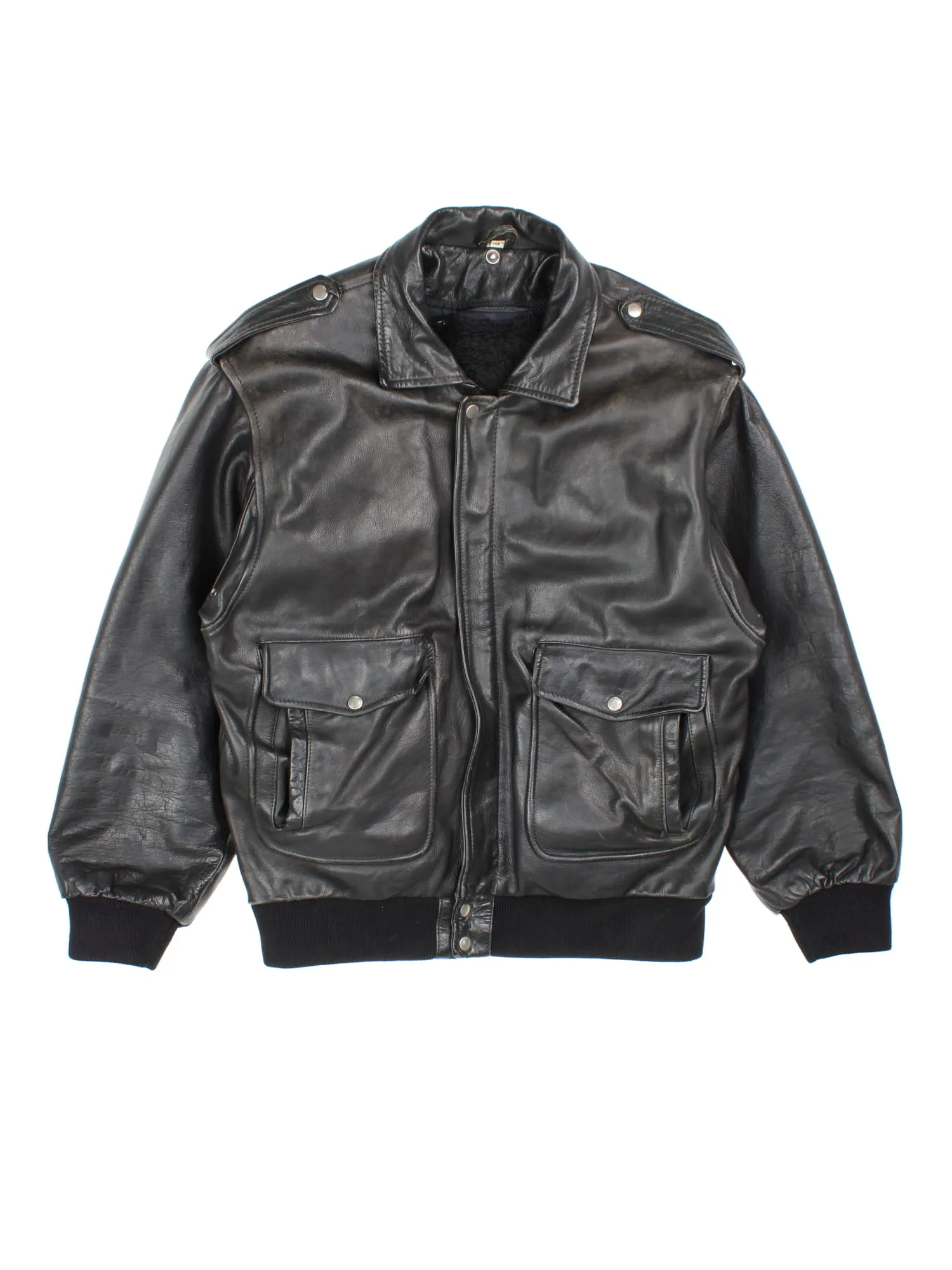 Vintage Leather Aviator Bomber Jacket