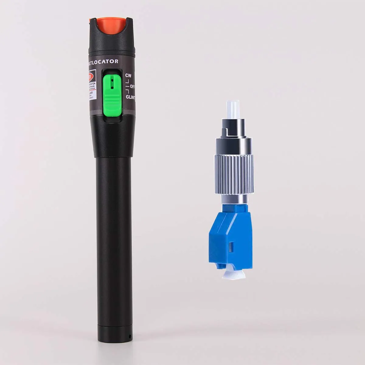 Visual Fault Locator 30KM, VFL Fiber Optic Tester Kit - Include Single Mode 9/125um FC Male to LC Female Adapter, Light Pen for Fiber Network Cable Test