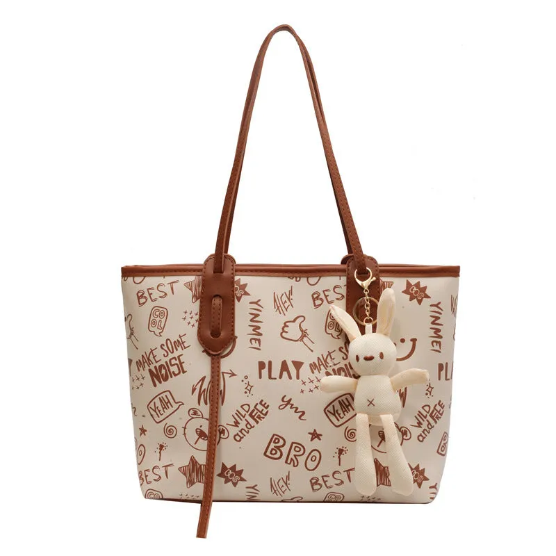 VLOVELAW 2025 Customized fashion women's bags, large-capacity printed shoulder tote bags, fashionable and versatile high-end handbags, women's bags