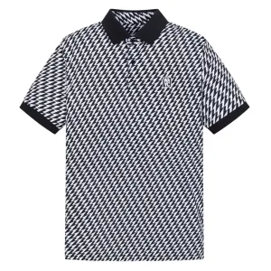 WAAC Athletic Arrow Rib Collar Golf Polo Black - SS24 Men