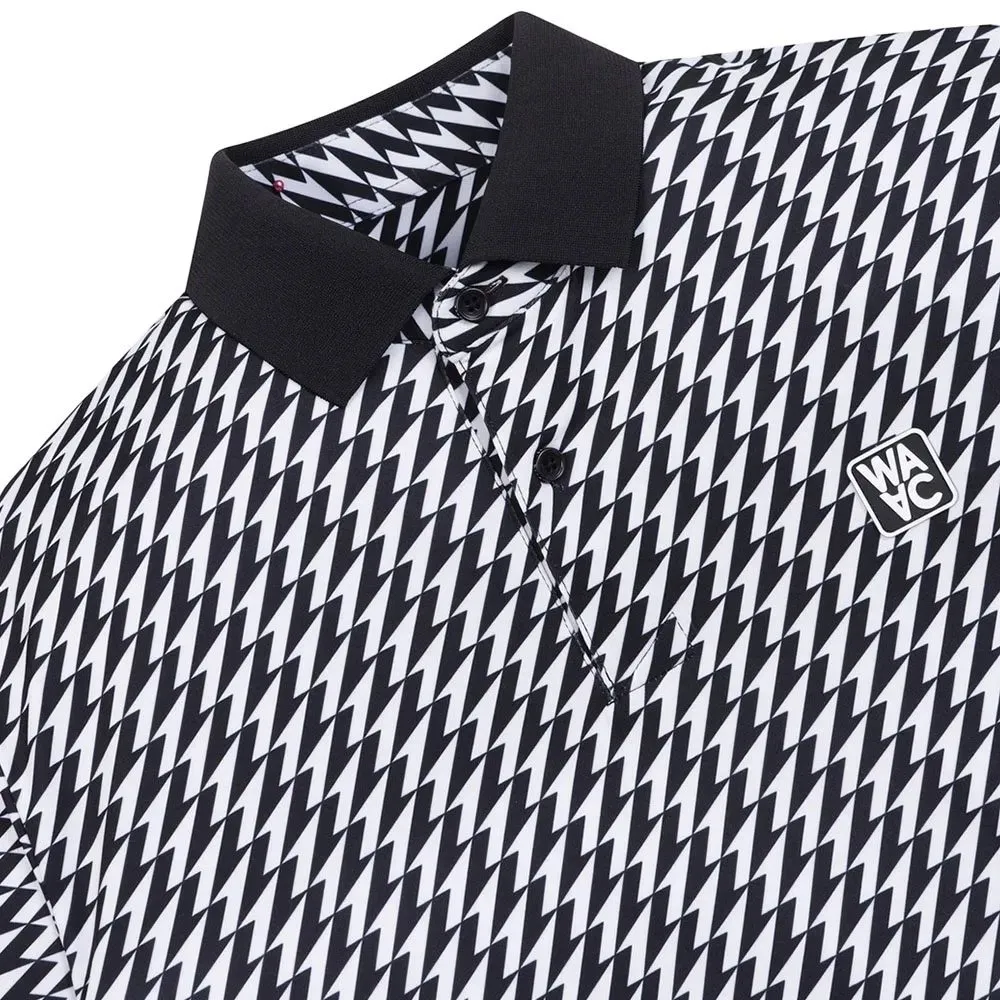 WAAC Athletic Arrow Rib Collar Golf Polo Black - SS24 Men