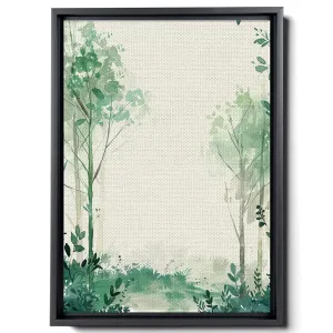 Watercolor A Woodland, In The Style Of Light Emerald And Light Beige, I Can'T Believe How Beautiful This Is, Bunnycore, Simple Designs, Canvas Prints
