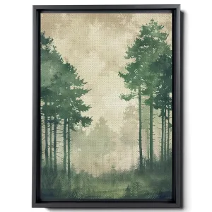 Watercolor A Woodland, In The Style Of Light Emerald And Light Beige, I Can'T Believe How Beautiful This Is, Bunnycore, Simple Designs, Canvas