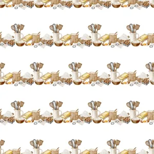 Watercolor Baking Pattern #10 Fabric