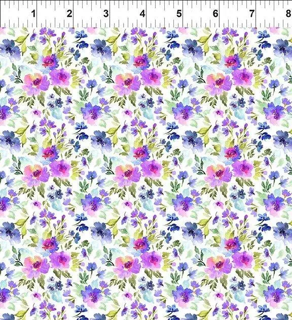 Watercolor Beauty Glory in Purple - 11" Remnant Piece