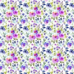Watercolor Beauty Glory in Purple - 11" Remnant Piece