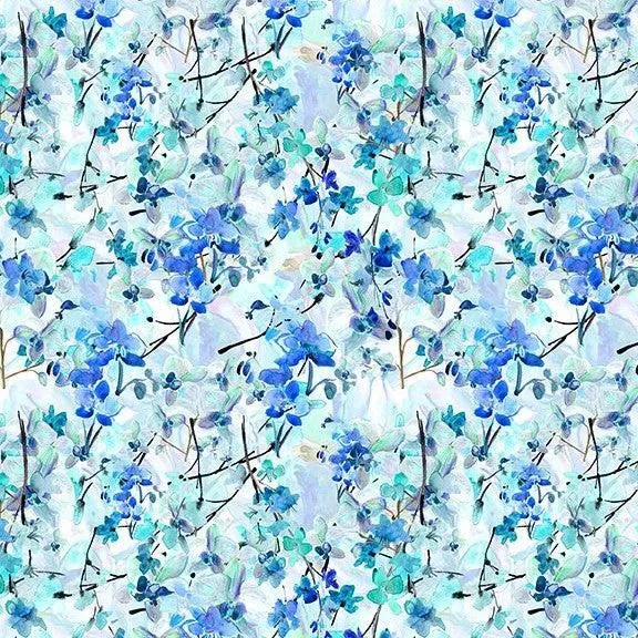Watercolor Beauty Orchid in Blue