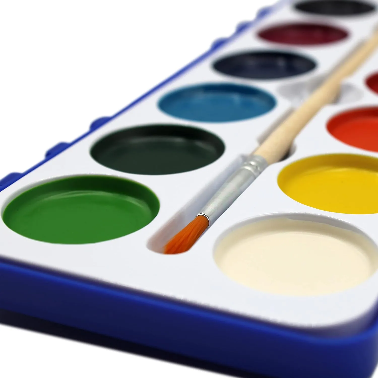 Watercolor Paint Pack with Wood Brushes 12 Washable Colors (1 Count (Pack of 36))