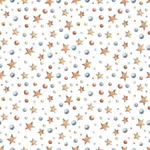 Watercolor Stars & Snow Fabric