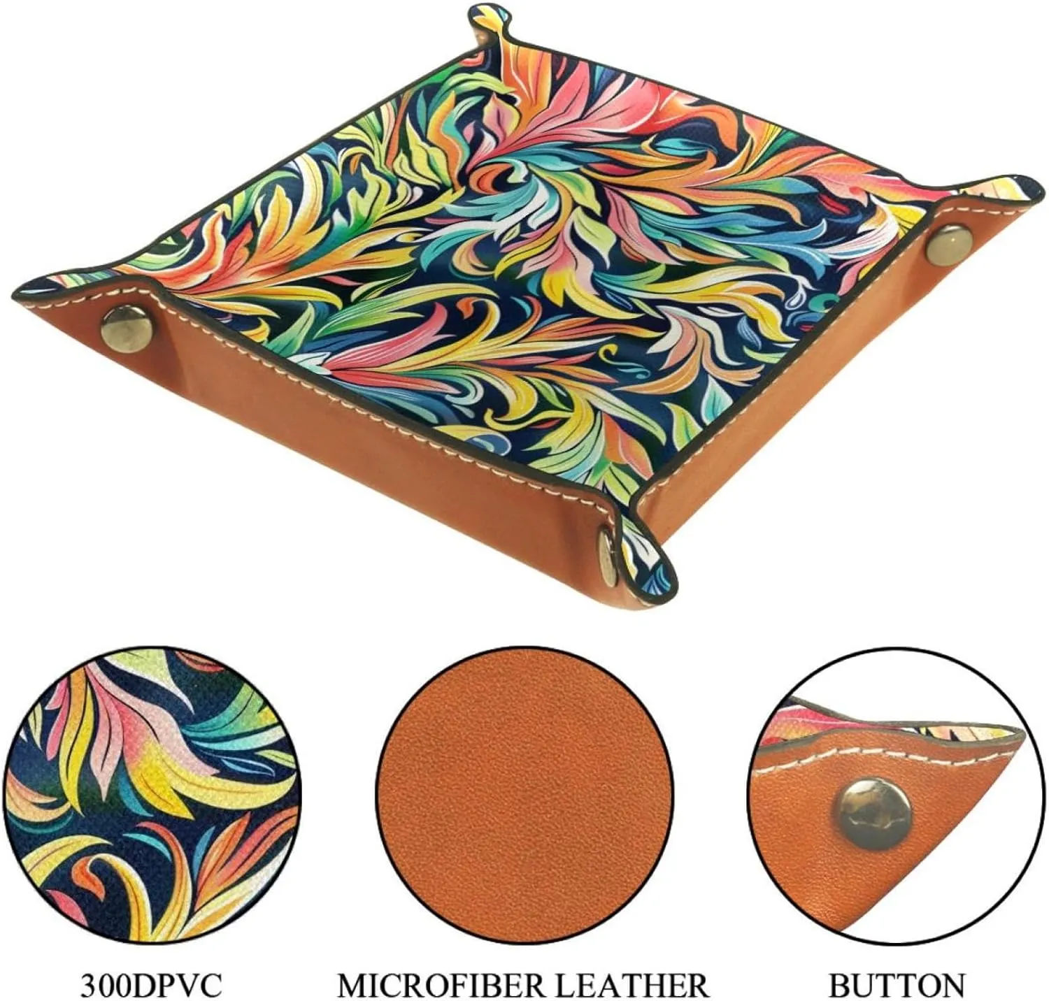 Watercolor Tropical Jungle Jewelry Organizer Tray, Small Stacking Tray for Bracelets, Earrings, Rings, Elegant Storage Solution