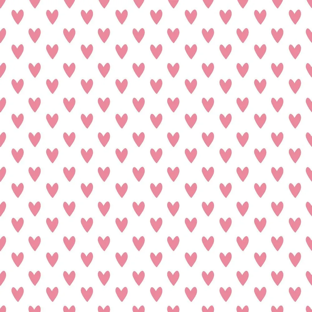 Watercolor Valentine Roses Hearts Fabric - White