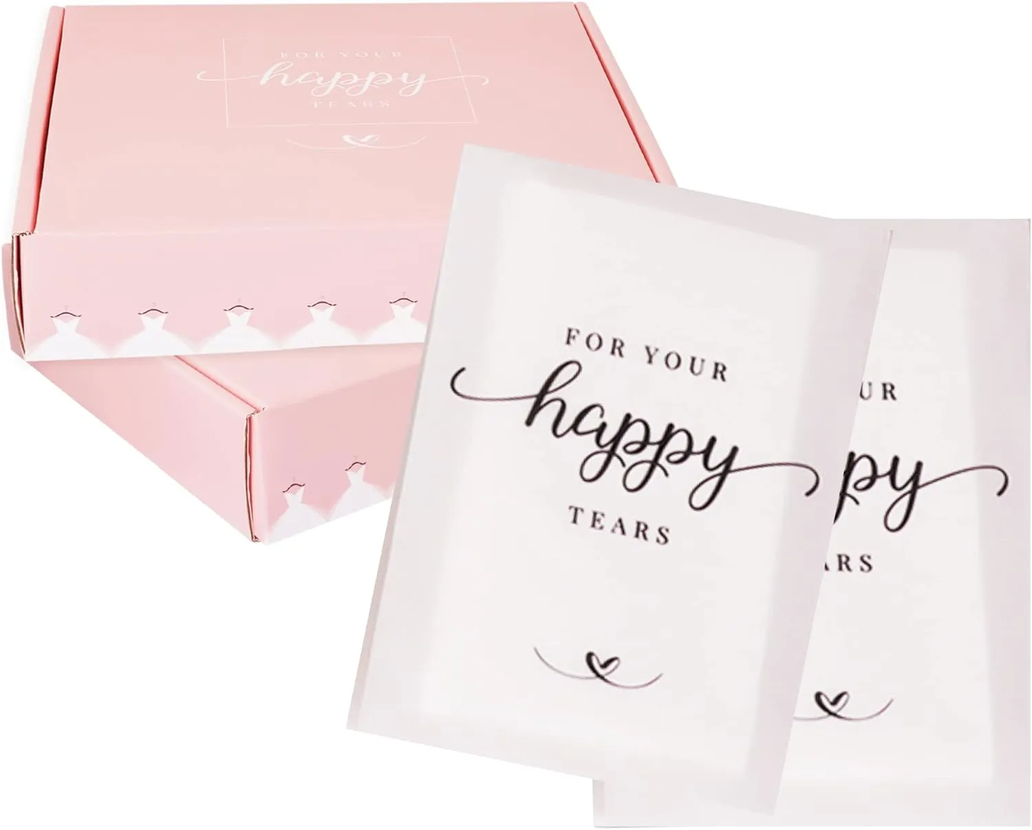 Wedding Tissues Packs For Guests- Set of 80- For Your Happy Tears Tissues- Wedding Favors for Guests – Frosted-Paper – Bulk Individual Tissue Packs & Items for Wedding Welcome Bags by PureRejuva