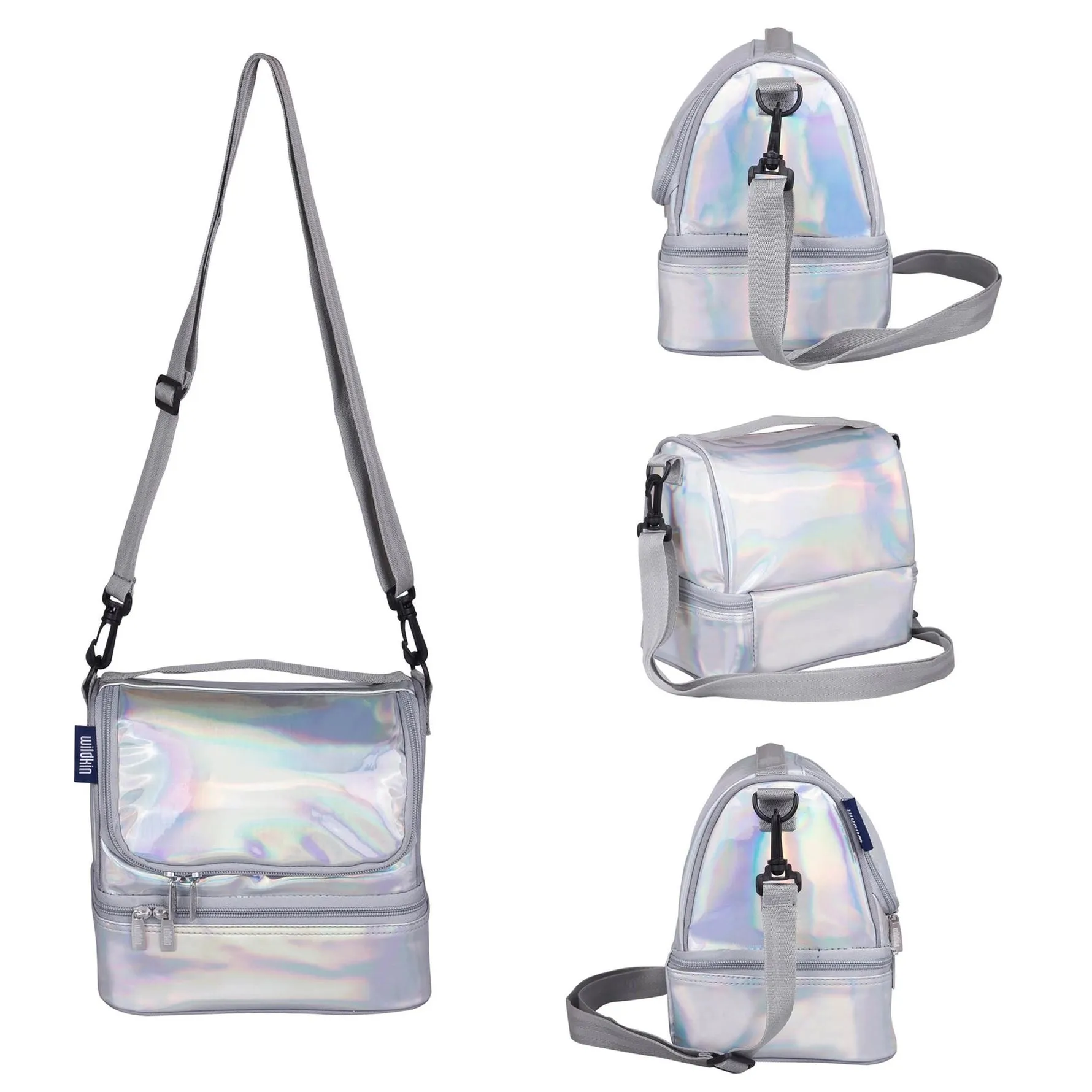 WIldkin Double Decker Lunch Bag - Holographic Silver